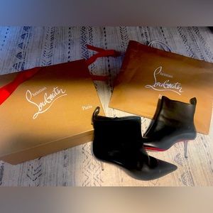 Christian Louboutin black leather booties size 40
